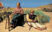 Michael Ancher Figures in landscape Spain oil painting artist